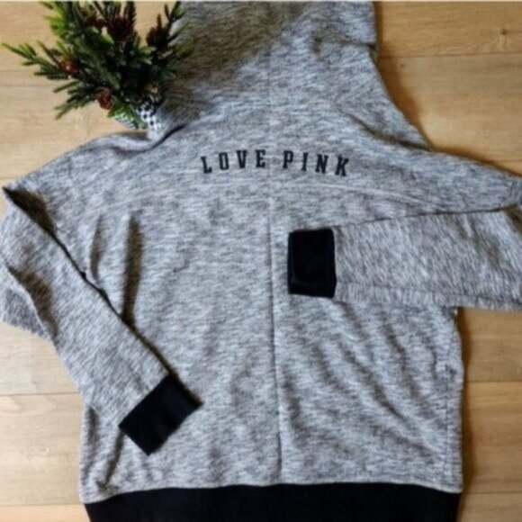 Pink Victorias Secret Logo Pullover Cowl Neck Sweatshirt L - Picture 4 of 4